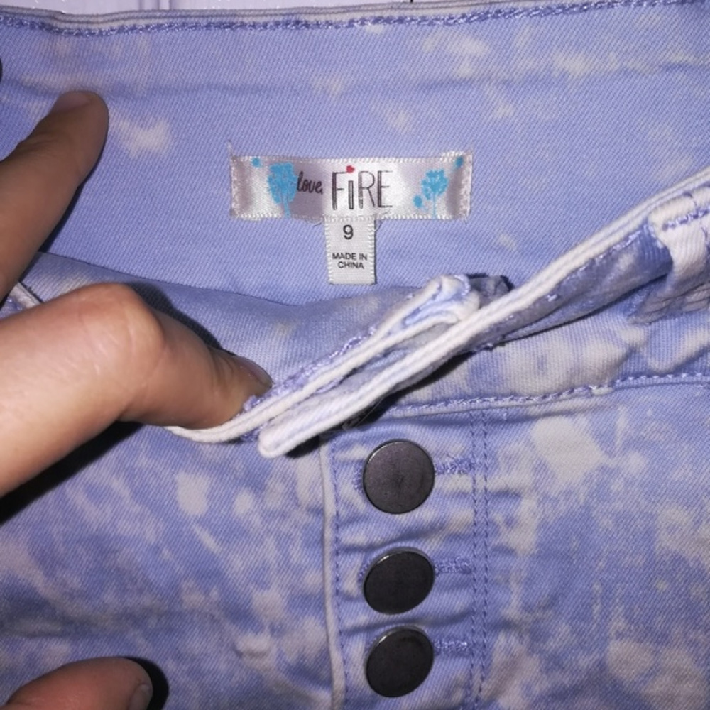 Love Fire acid washed button fly shorts - Picture 2 of 3